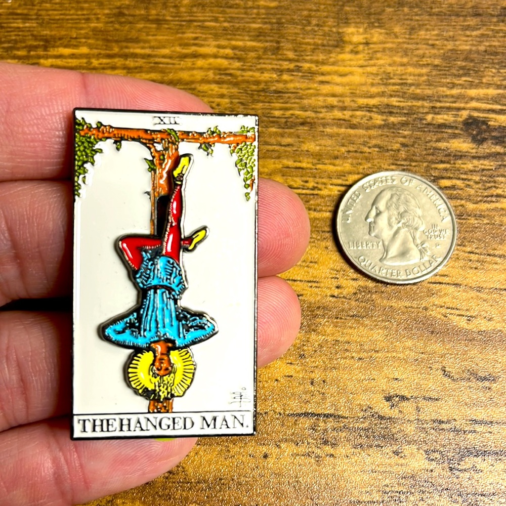 Tarot Pin - moving man on the Hanged Man Tarot Card. Unique.